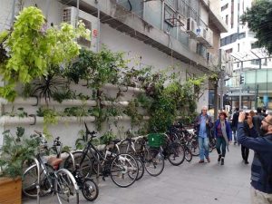 Vertical hydroponics system decorates the city